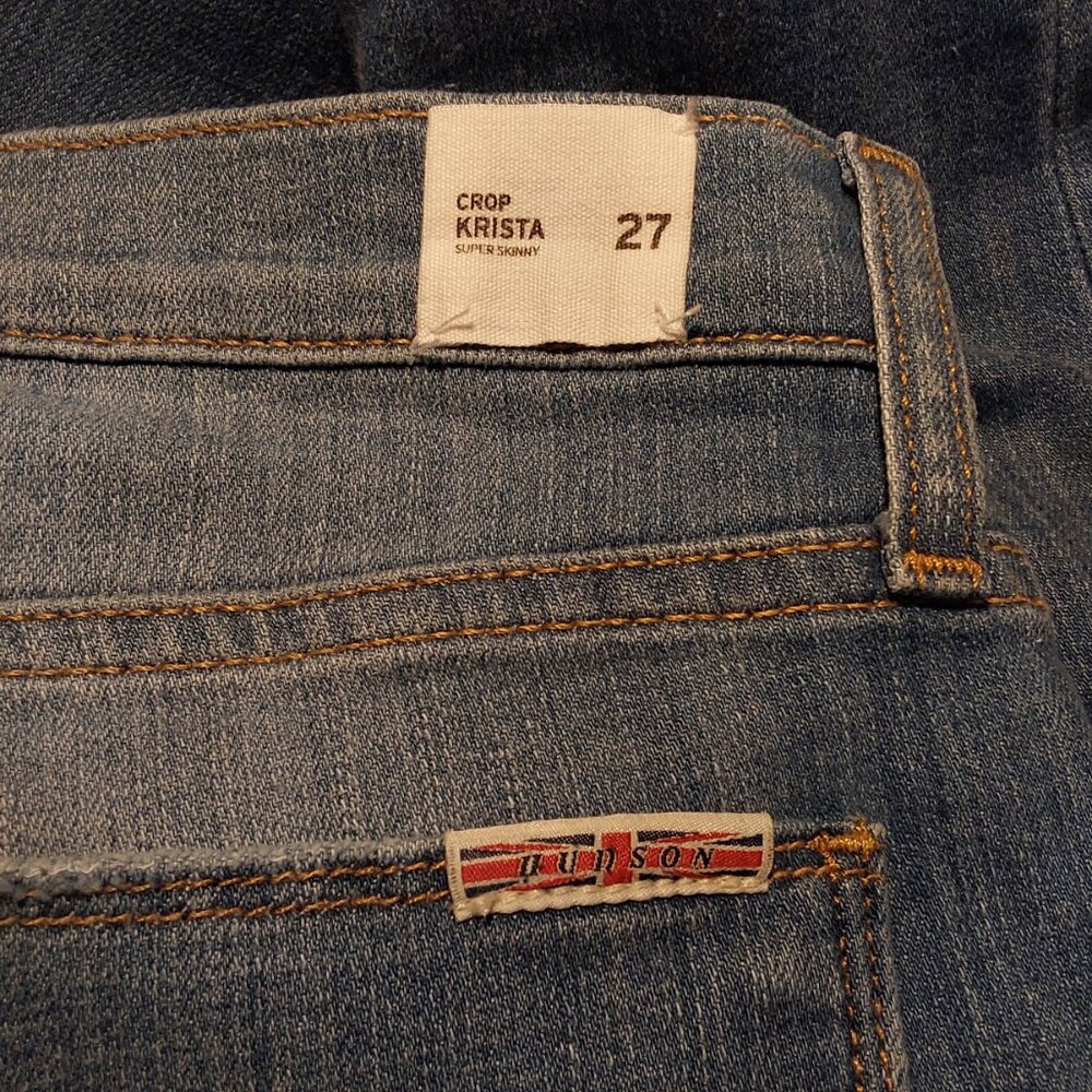 Hudson Jeans NWOT Krista Low-Rise Crop Super Skinny Distressed Status Wash - 27 - Picture 11 of 12